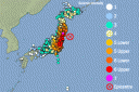 Earthquake intensity map Japan 3/1/11